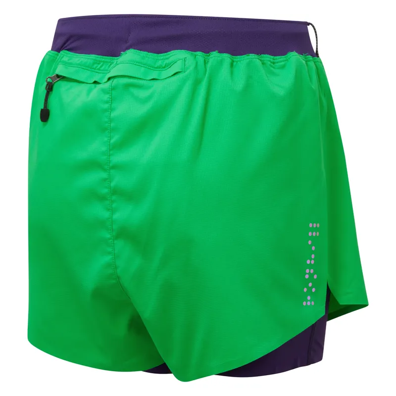 Ronhill Tech Distance Twin Running Shorts Womens in Bright Green-1